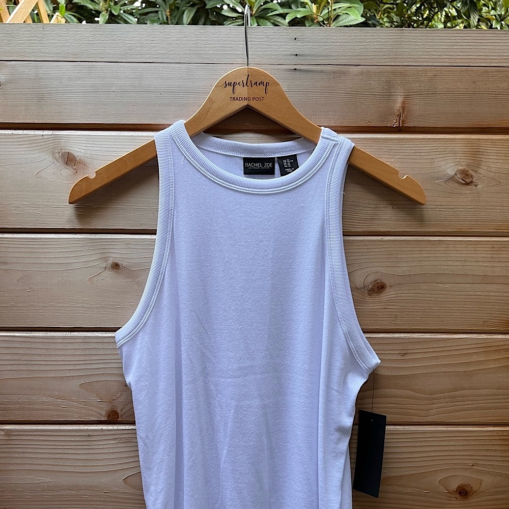 Racheal Zoe ribbed white tank top with tags